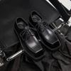 Men's Shoes Autumn Breathable 2025 New Trend Platform Casual Shoes Genuine Leather British Business Men's Square Head Leather Shoes