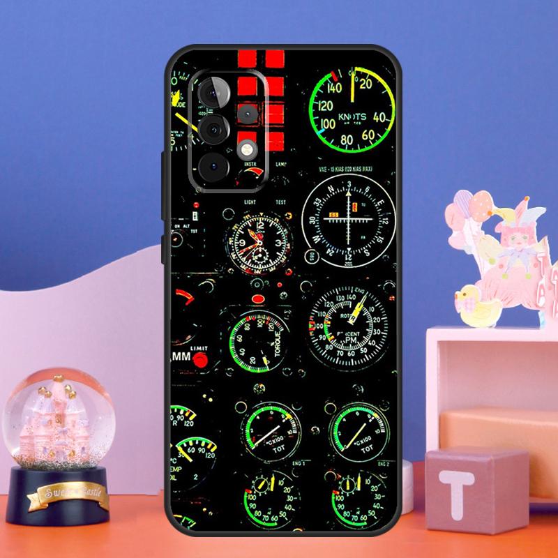 Aviation Airplane Instrument Case For Samsung Galaxy A56 A36 A26 A16 A06 A13 A33 A53 A15 A35 A55 A34 A54 A52 A12 A32 A17