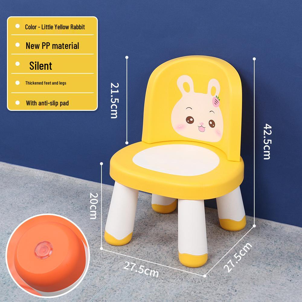Xin Bei Le Kids' Squeaky Plastic Chair with Backrest - Ideal for Home or Kindergarten.