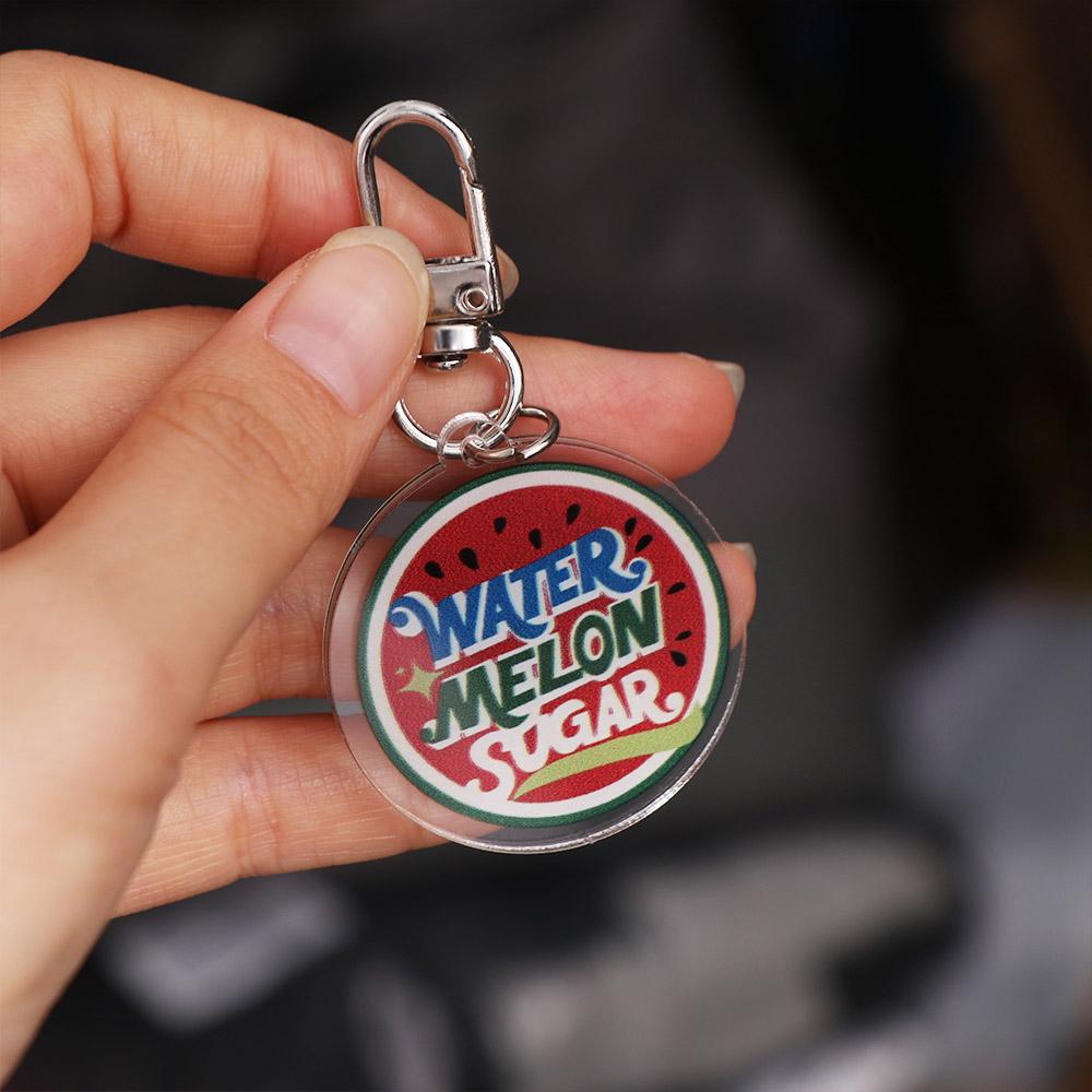 Viva La Vida Acrylic Watermelon Pendant Simulation Shining Watermelon Keychain   Bag