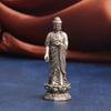 Miniatur Shakyamuni Buddha Statue, Metall, Stehende Buddha Statue, 47mm, Ideal für Amulette und Pilgerreisen