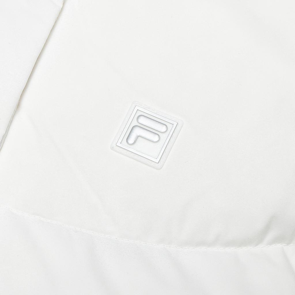 FILA Color Block Zip-Up Hooded Down Jacket Women outerwear Off-White F11W344915F-WT