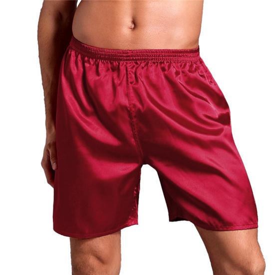 Men Boxers Solid Color Plus Size Loose Mid Waist Summer Briefs for Sleeping