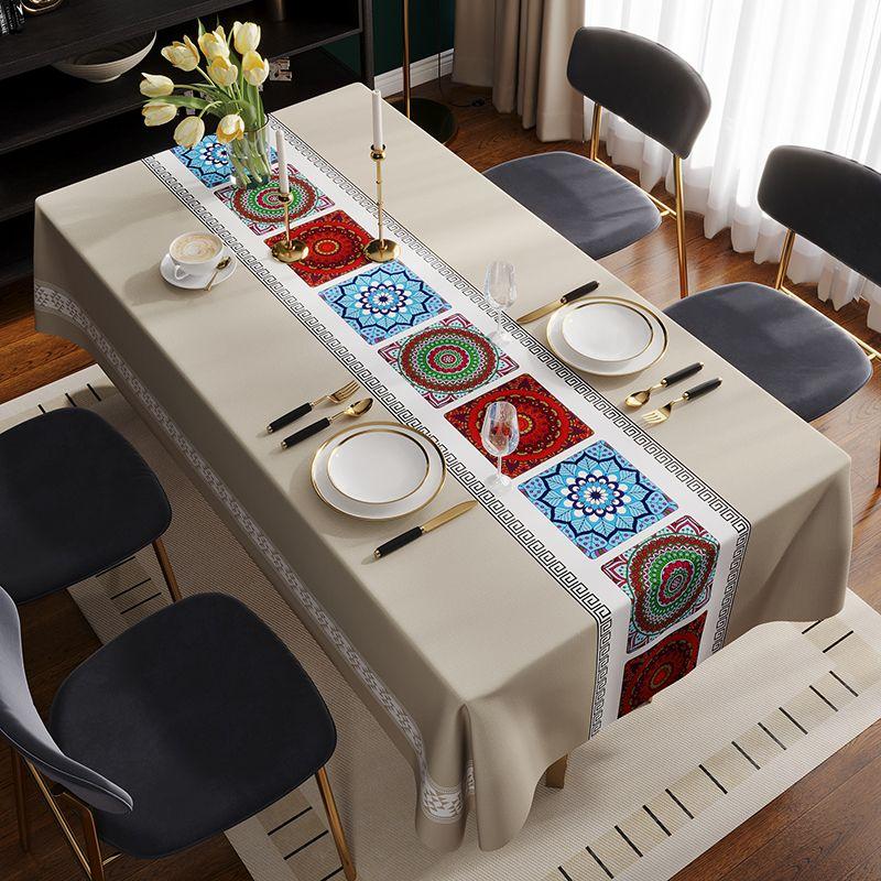 High-end Light Luxury Tablecloth Waterproof, Oil-proof, Anti-scalding and Wash-free PVC Simple Tablecloth Coffee Table Mat