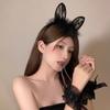 Čelenka s králičími oušky Cosplay Krátké chlupaté vlasové doplňky Krajková čelenka pro dospělé Tlaková sponka do vlasů Pokrývka hlavy Ženská