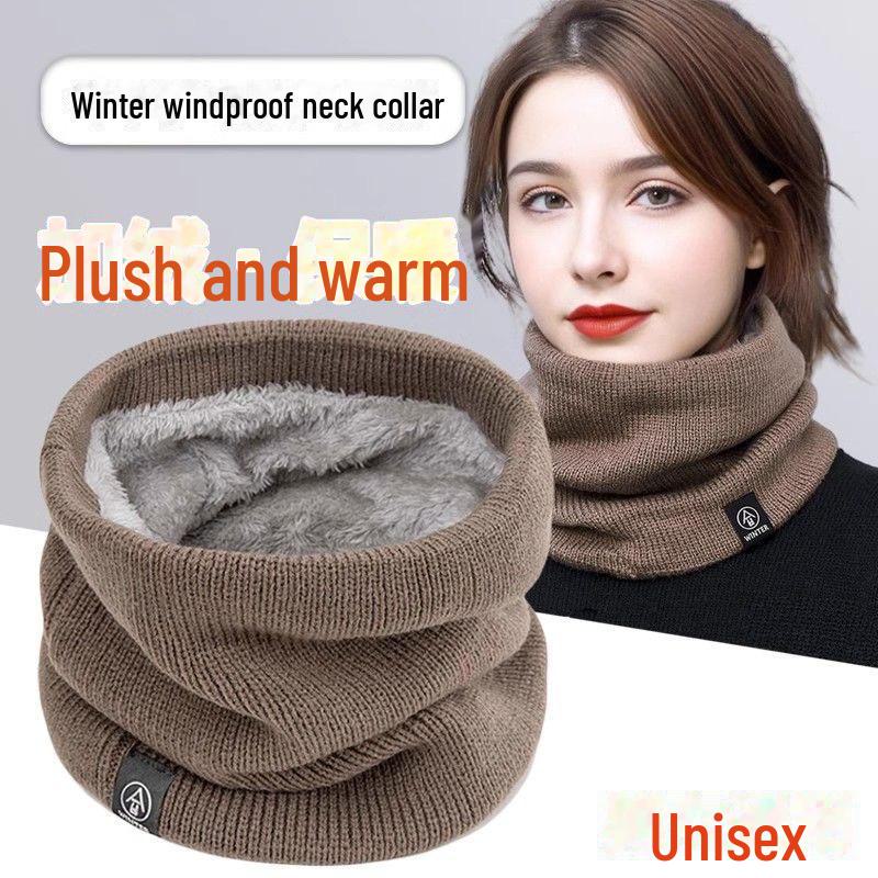 Zimowy Zestaw Czapki Dzianinowej i Aksamitnego Szalika dla Dorosłych i Dzieci - Gruba Wełna dla Dodatkowego Ciepła