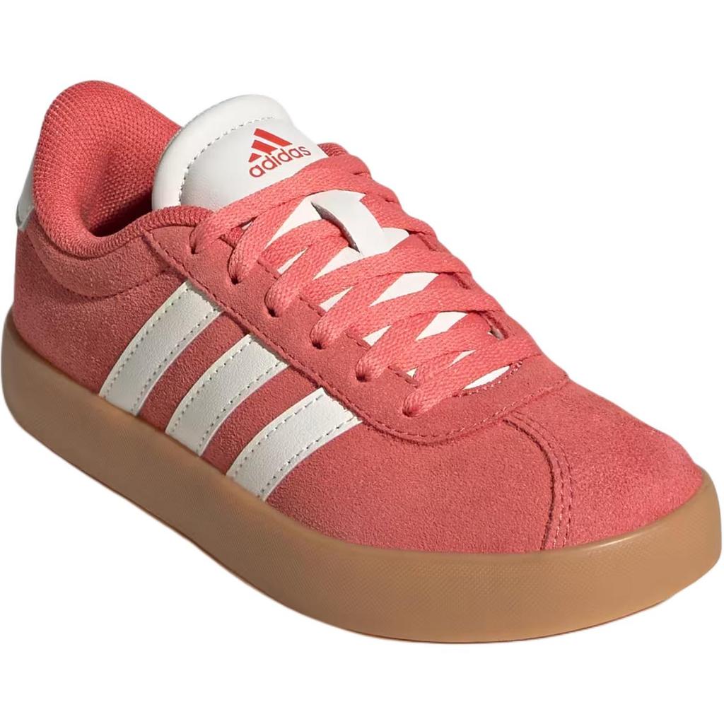 Adidas VL Court 3.0 Suede Comfortable Soft Support Low Top Kids Skate Shoes Kids Sneakers Red JR2214