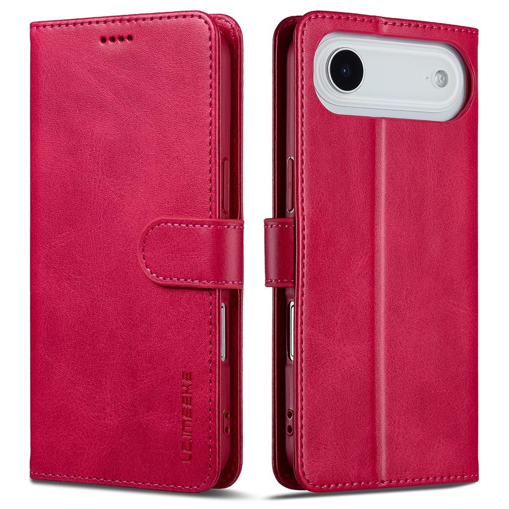 LC.IMEEKE For iPhone 17 Air Case Calf Texture PU Leather Stand Wallet Phone Cover