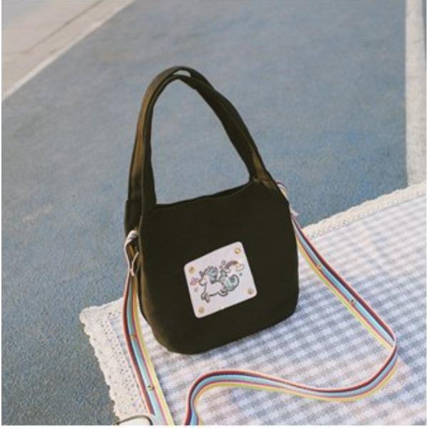 New Women's Fashion Simple Commuter Messenger Tote Canvas Bag Japanese Style Large-capacity Shoulder Bag