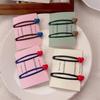 1Pair Sweet Girls Hairpins Bangs Hair Clips Korean Fashion Barrettes Love Heart Decor Y2K Girls Charm Hairgrips Hair Ornaments