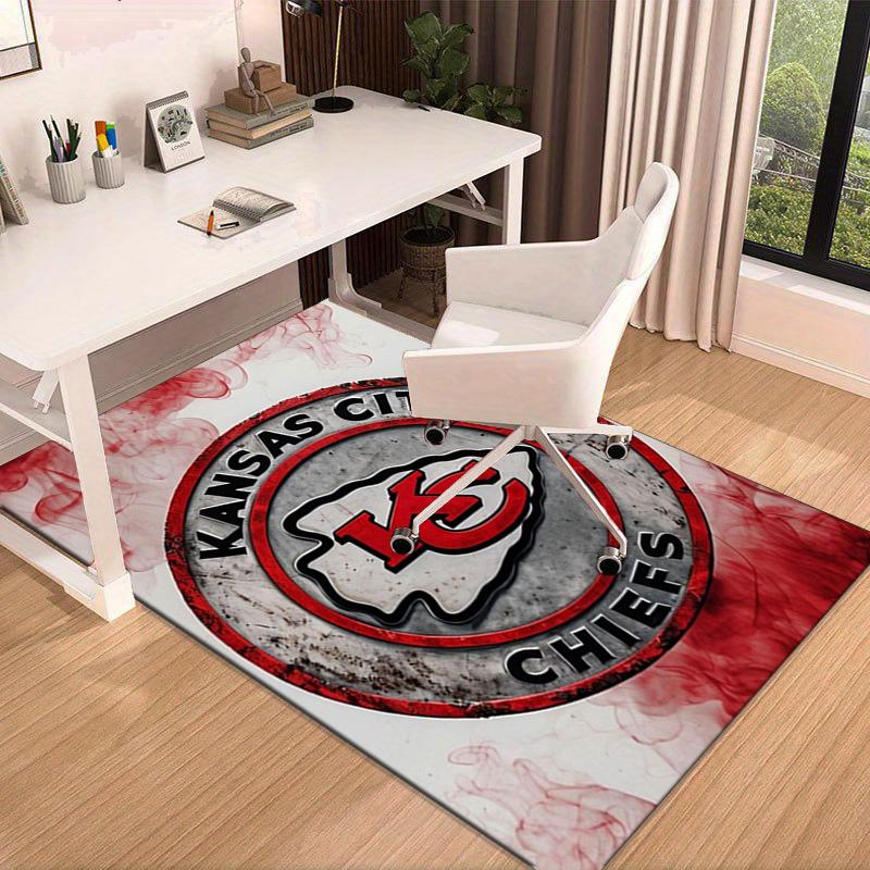City Chiefs Emblem Printed Area Rug for Office, Chair Rug, Decorative Carpet Floor Mat, Large Size Fan gifts Christmas gifts