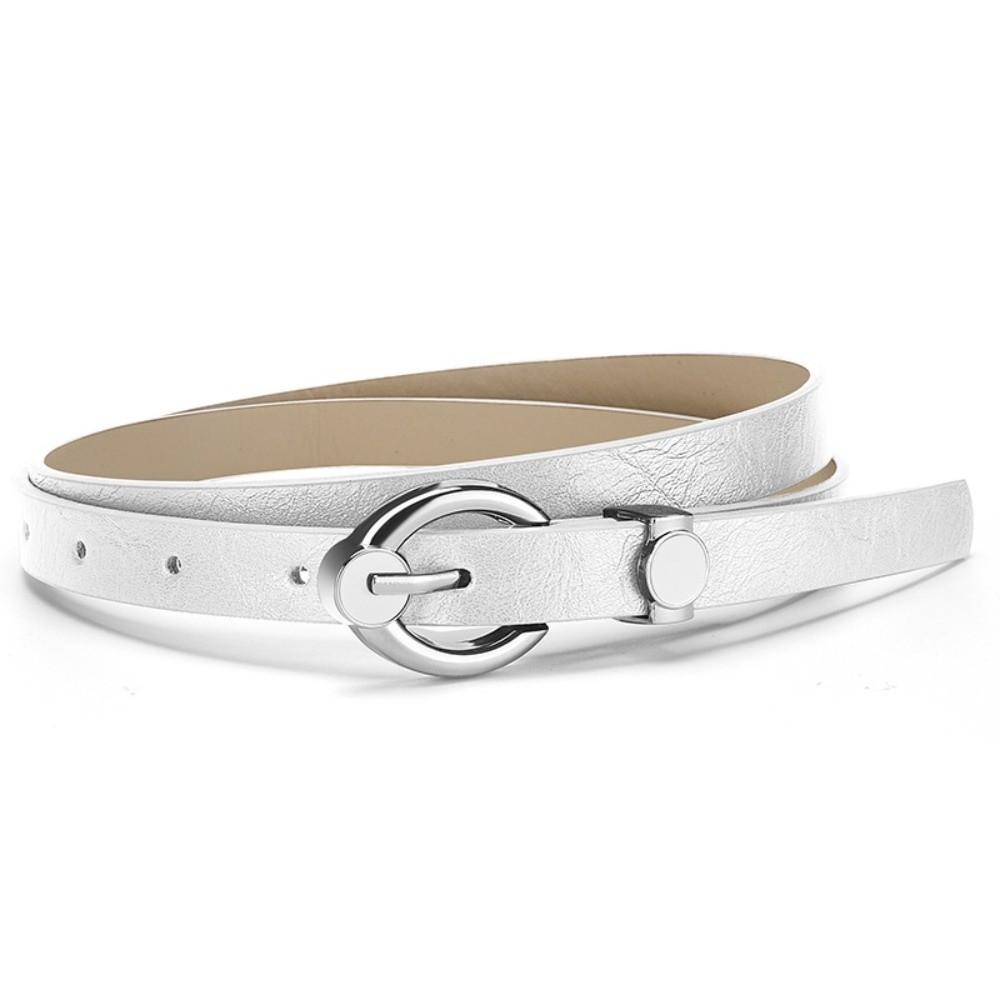 Harajuku Thin Waist Belt Alloy Pin Buckle Punk Waistband Fashion PU Leather Belt  For Women