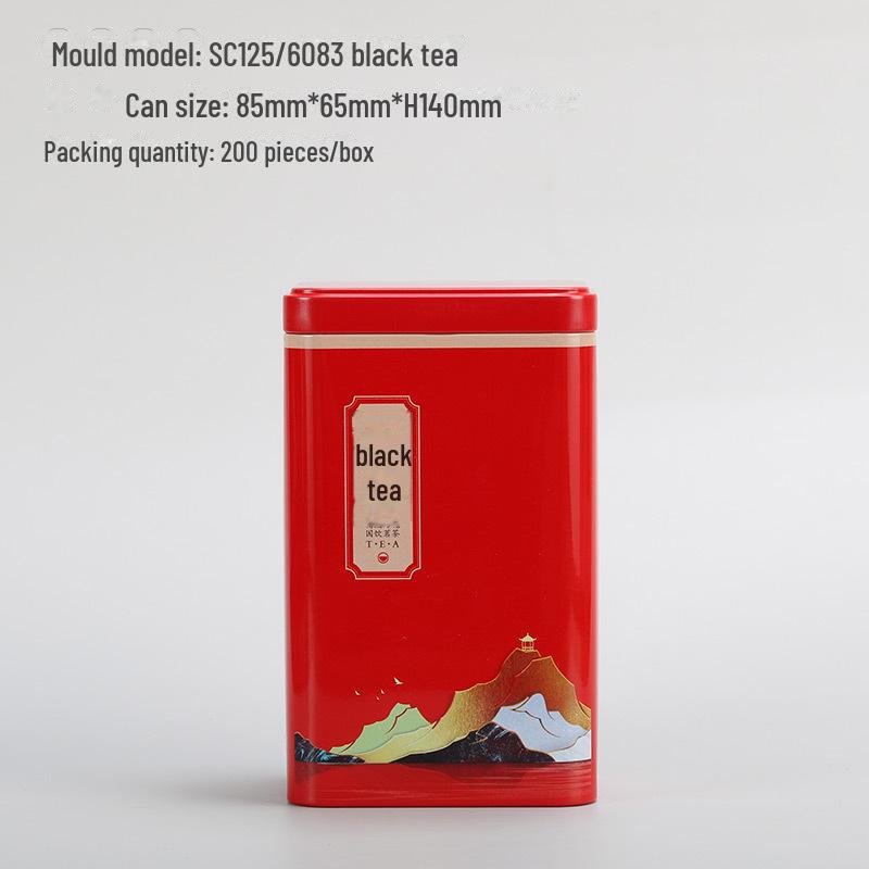 Universal Tea Storage Tin: Square Iron Box, 125g Capacity for White, Black, or Green Tea, Airtight and Empty.