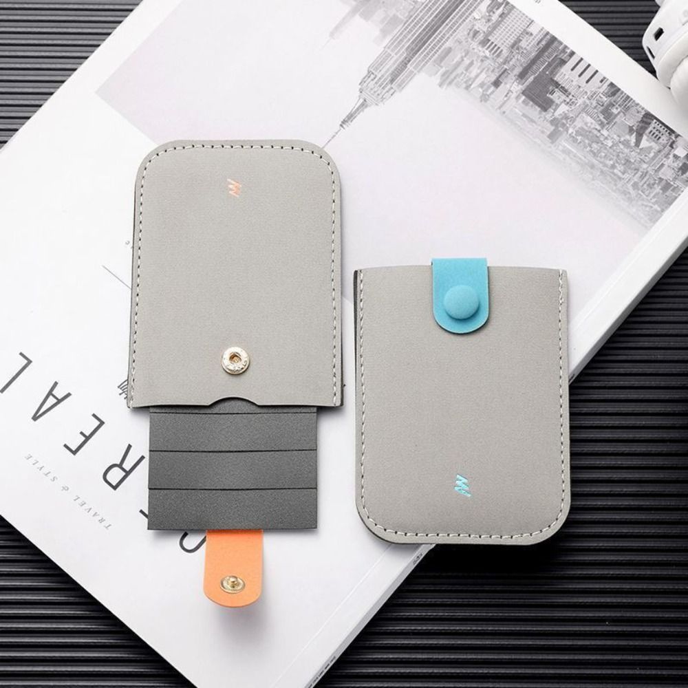 Pull-out Type Card Holders Clutch PU Leather Short Wallet Elegant Business Card Bag  Men