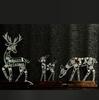 Reindeer Glowing Ornaments 3-piece Set With Snowflake PatternsWooden Base Table Lamp For Christmas Home Decor Festive Atmosphere