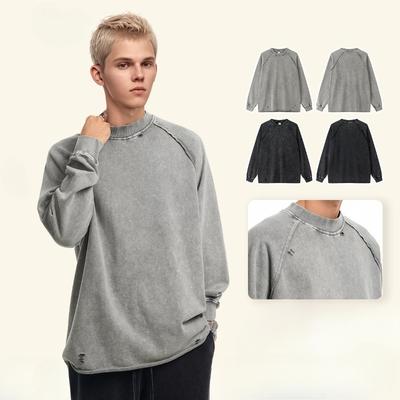 Spring New Men's High Street Round Neck Long Sleeve Loose Sweatshirt