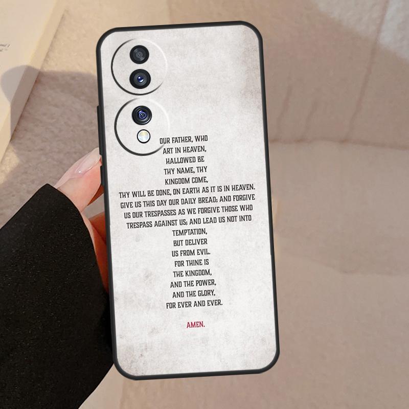 Christianity Lord Prayer For Honor Magic 8 Pro 6 5 7 Lite Case For Honor 400 200 90 70 50 X8c X8b X9a X9b X9c X9d Win