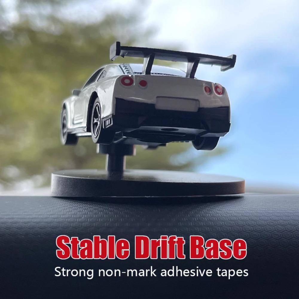 Car Dashboard Drift Ornament Rotatable Drifting Car Model Decor Anti-Slip Base Auto Interior Decoration Gift For Car Lovers