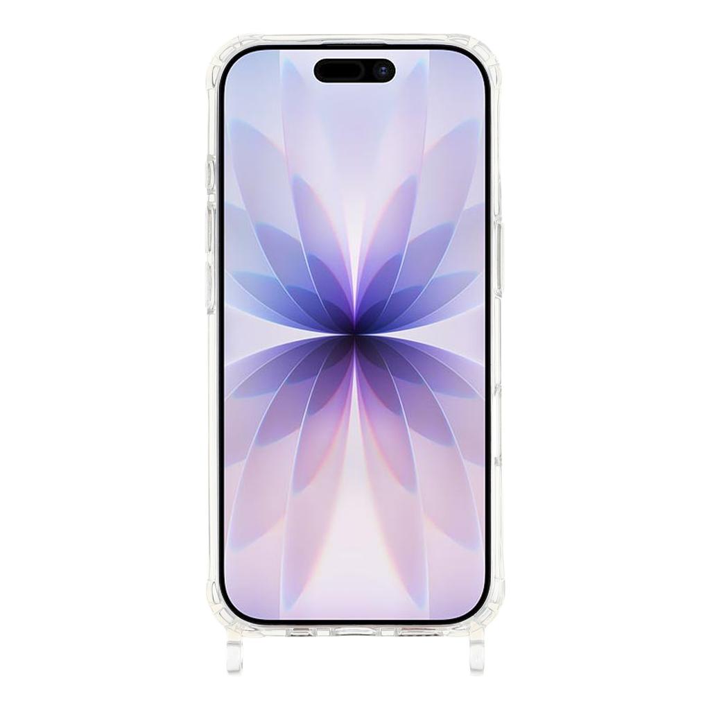 For iPhone 17 Case PC+TPU 1.5mm Clear Phone Cover with Lanyard Holes