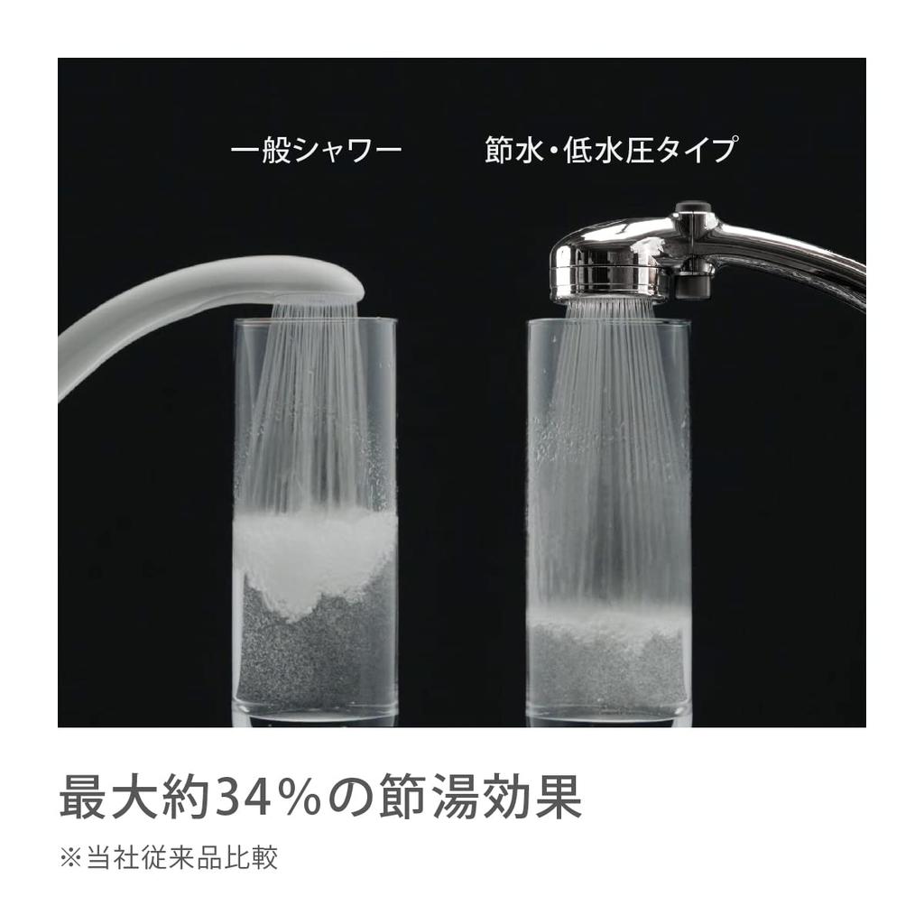 Takagi Shower Comfortable Shower Pita JSB022M Head, Metallic, WT, Water-Saving,