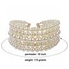 Hot-selling Jewelry Necklace Fashionable and Elegant Multi-layer Imitation Pearl Beaded Short Necklace Earrings Set Women