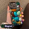 Aesthetic Stones Translucent MagSafe Mobile Phone Case for iPhone 17 16 15 14 13 12 11 Air Pro Max Plus Colorful Cover
