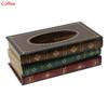 Table Tissue Box Book Shaped Wooden Organizer Rectangle Tissue Case For Restaurant Household Tissue Storage Box Home Decor