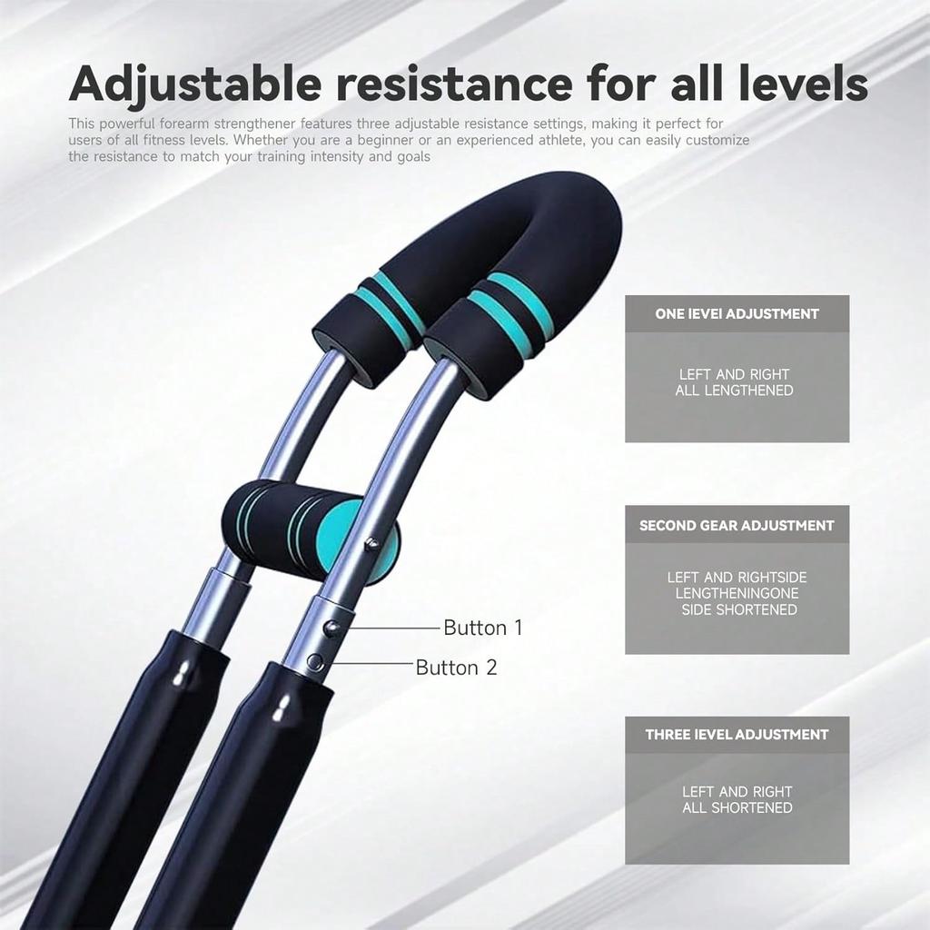 Power Twister Arm Exerciser, 60-100lbs Adjustable Spring Workout Bar, Forearm Triceps Chest Enhancer, Home Fitness Kit