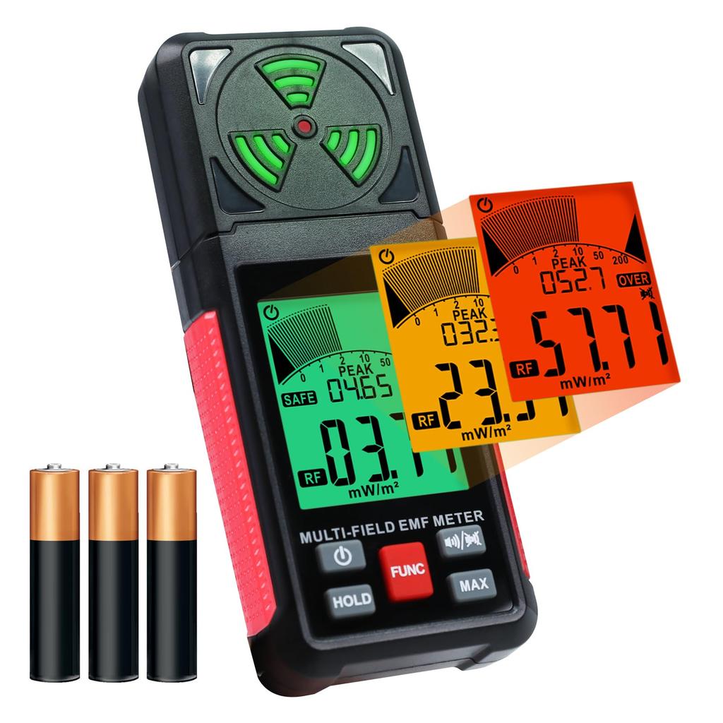Přenosný detektor elektromagnetického záření WiFi Detekce signálu Bluetooth Ruční tester EMF s digitálním LCD alarmem pro venkovní domov 3 v 1,