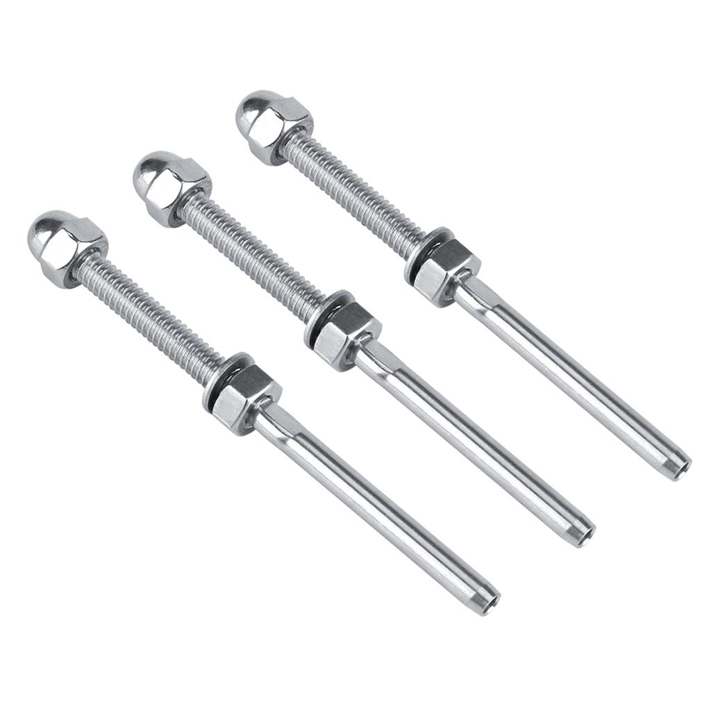 10 Stück Edelstahl Gewinde Spannschloss Endstücke für 1/8 Kabelgeländersystem