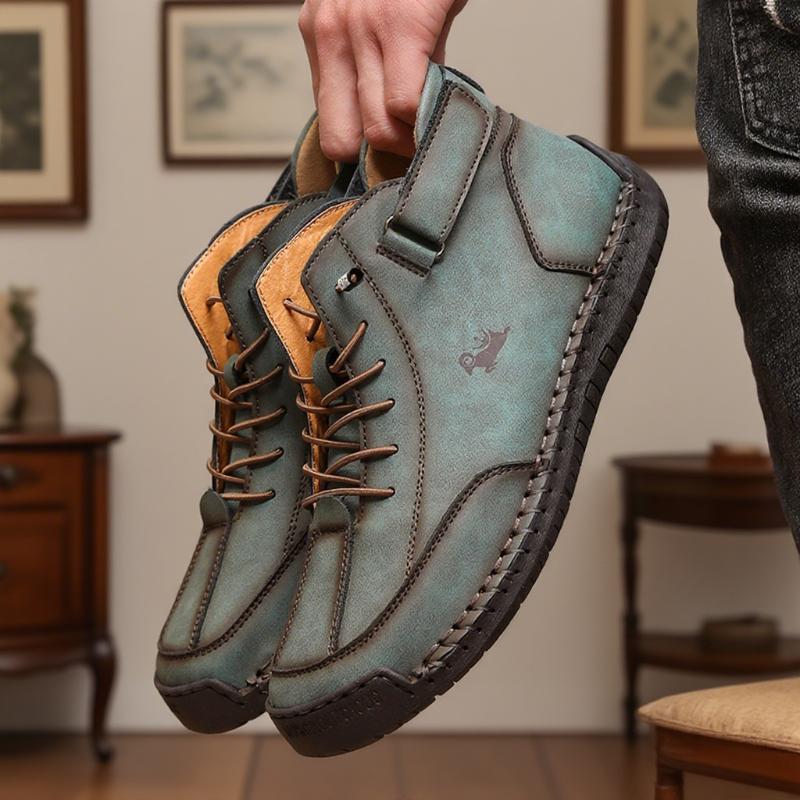 

Мужская обувь из натуральной кожи ручной работы, повседневные слипоны, лоферы, модные дышащие мокасины, новые ботинки для вождения, мотоциклетные ботинки, удобные 38 армия зеленый