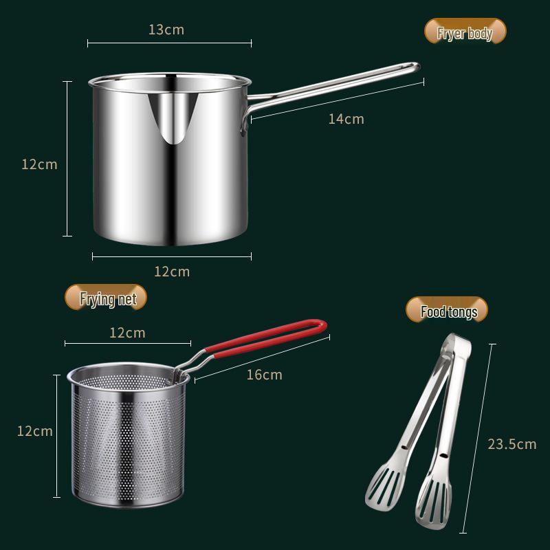 Stainless Steel Mini Deep Fryer with Strainer
