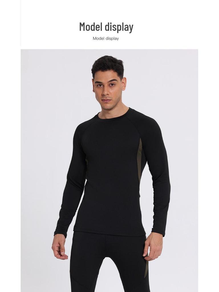 Men's Quick-Dry Fleece-Lined Base Layer for Outdoor Sports, Hiking, Mountaineering, Skiing, and Fitness