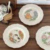 Japanese Cute Cartoon Cat Ceramic Relief Plate Dessert Cake Noodle Plate Household Dish Plate Western