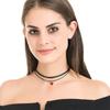 Collarbone Chain Women'S Short Neck Chain Neck Strap Neck Red Heart Necklace Collar Simple Sexy Black Choker