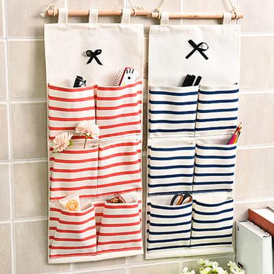 Streifen Multi-Taschen Home Badezimmer Wandbehang Telefon Schlüssel Aufbewahrungstasche Organizer