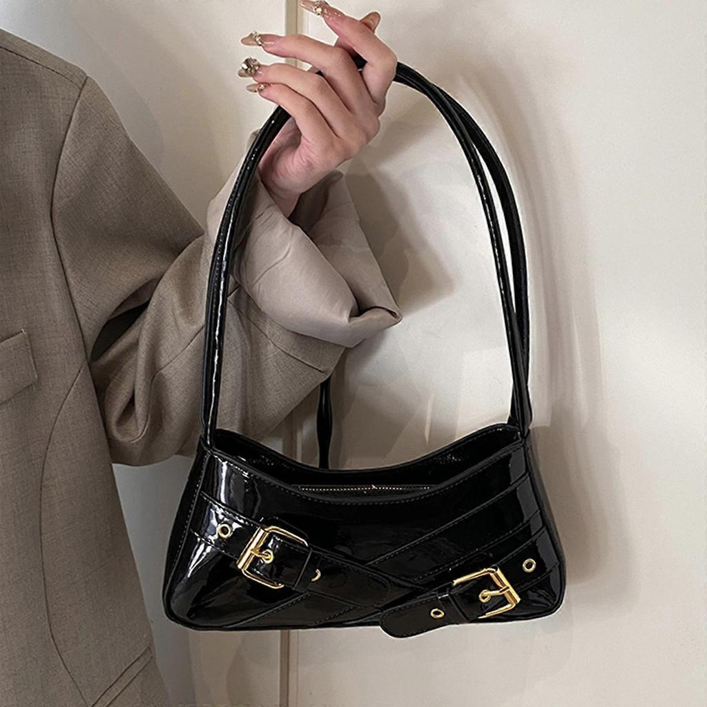 Women Bag Fashion Handbag Purse Retro Underarm Bag Trendy Armpit Bag Shopping Dating Bag Punk Styles Shoulder Bag  White