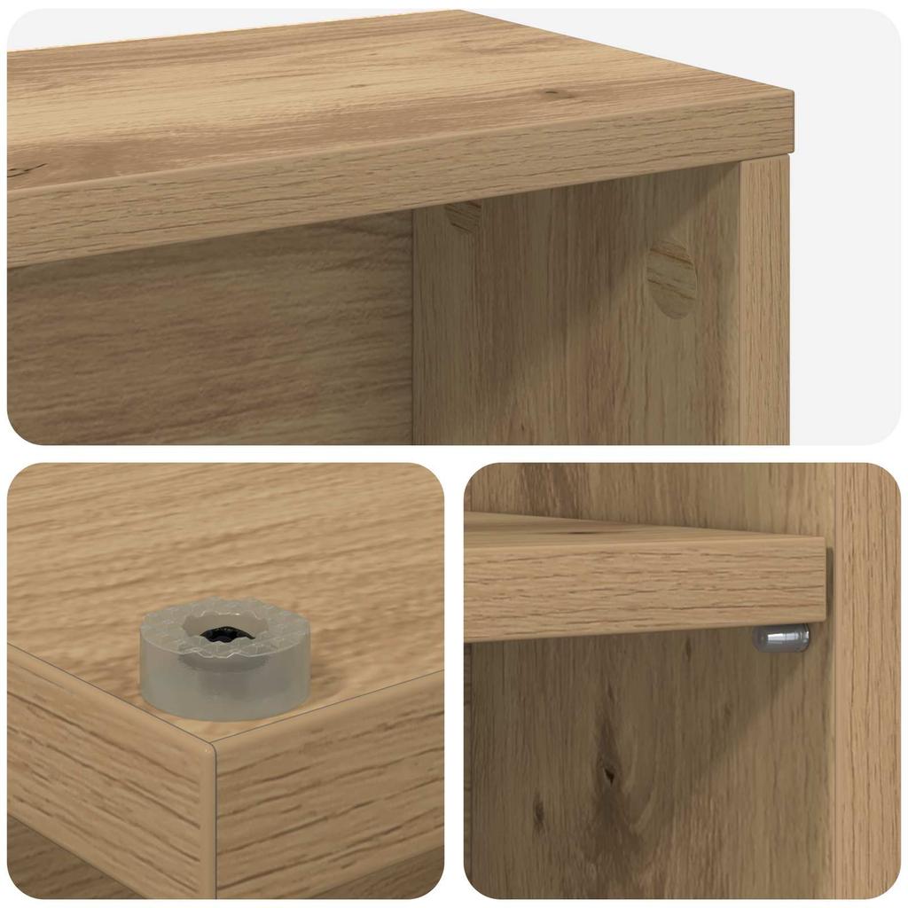 CD Rack Artisan Oak 65 x 23.5 x 175 cm Wood Material