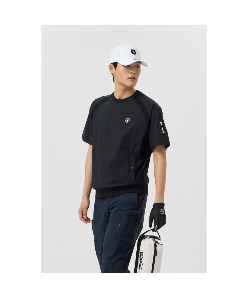 Goldeunbeeo Stretchable Nylon Crewneck Sweatshirt_G4Tam25221Bkx