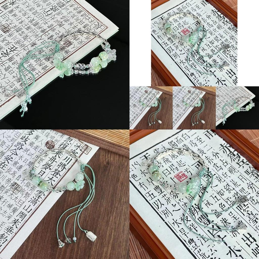 Trendy Summer 2024 Green Beaded Butterfly Bracelet Unique New Chinese Style Jewelry