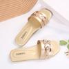 Sandales Sexy pour Femmes Été Bout Carré Plage Plates Strass Dames Défilé de Mode Confortables Chaussures Légères Sandalias Femininas