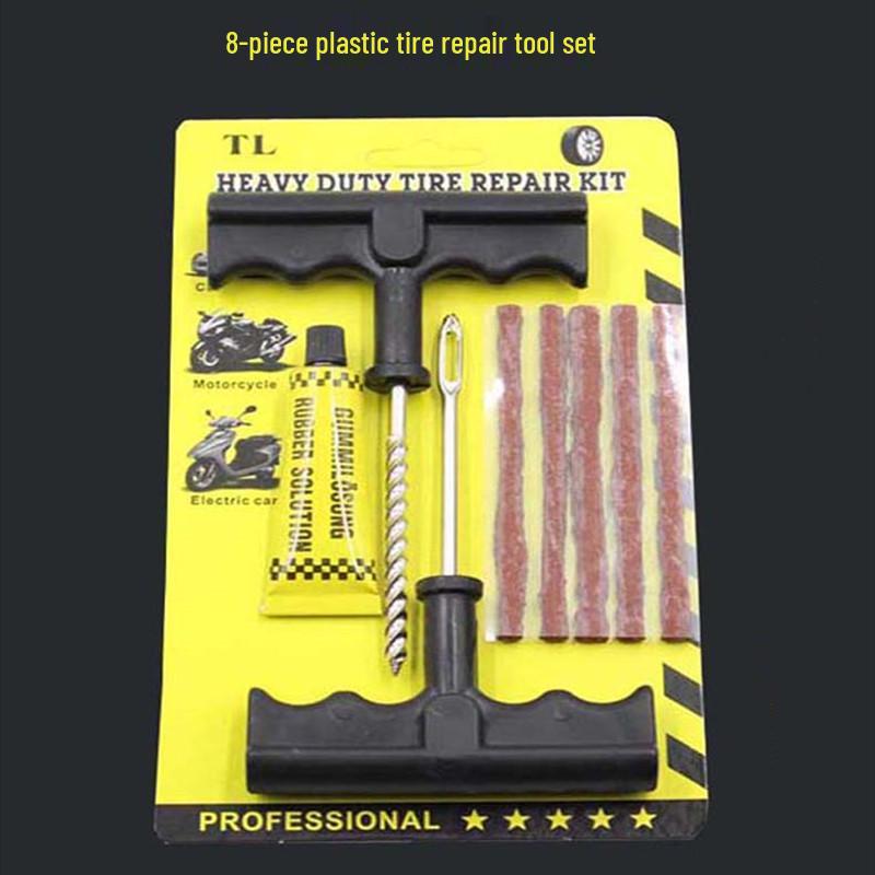 Quick Fix Car & Electric Tire Repair Kit: Metal Tools & Rubber Strips