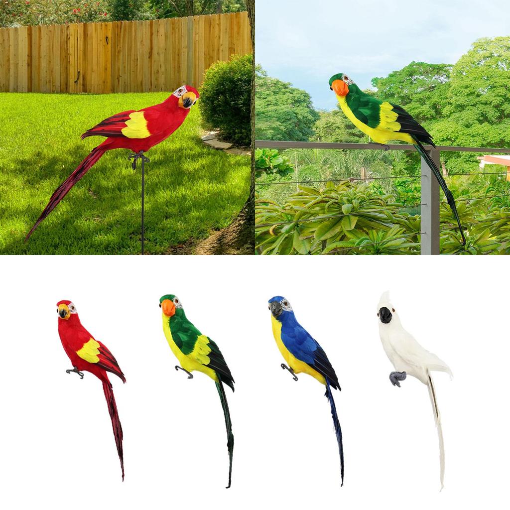 Artificial Bird 60cm Model Sculpture Lifelike Foam Bird with Claw Feather Parrot for party Patio Yard Outside