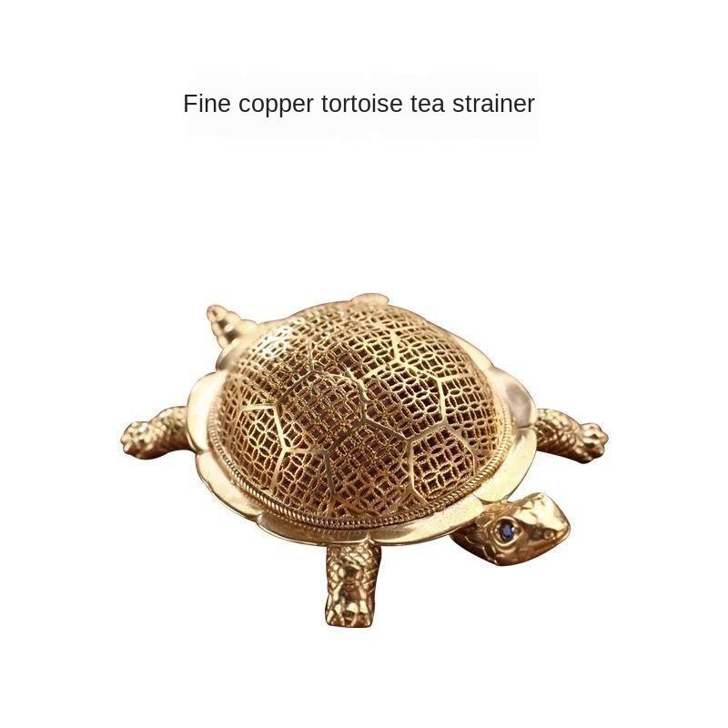 Pure Copper Turtle Tea Tray Bubble Tea Strainer Net Tea Strainer Tea Strainer Accessories Tea Filter Gold Mesh Tea Strainer filter