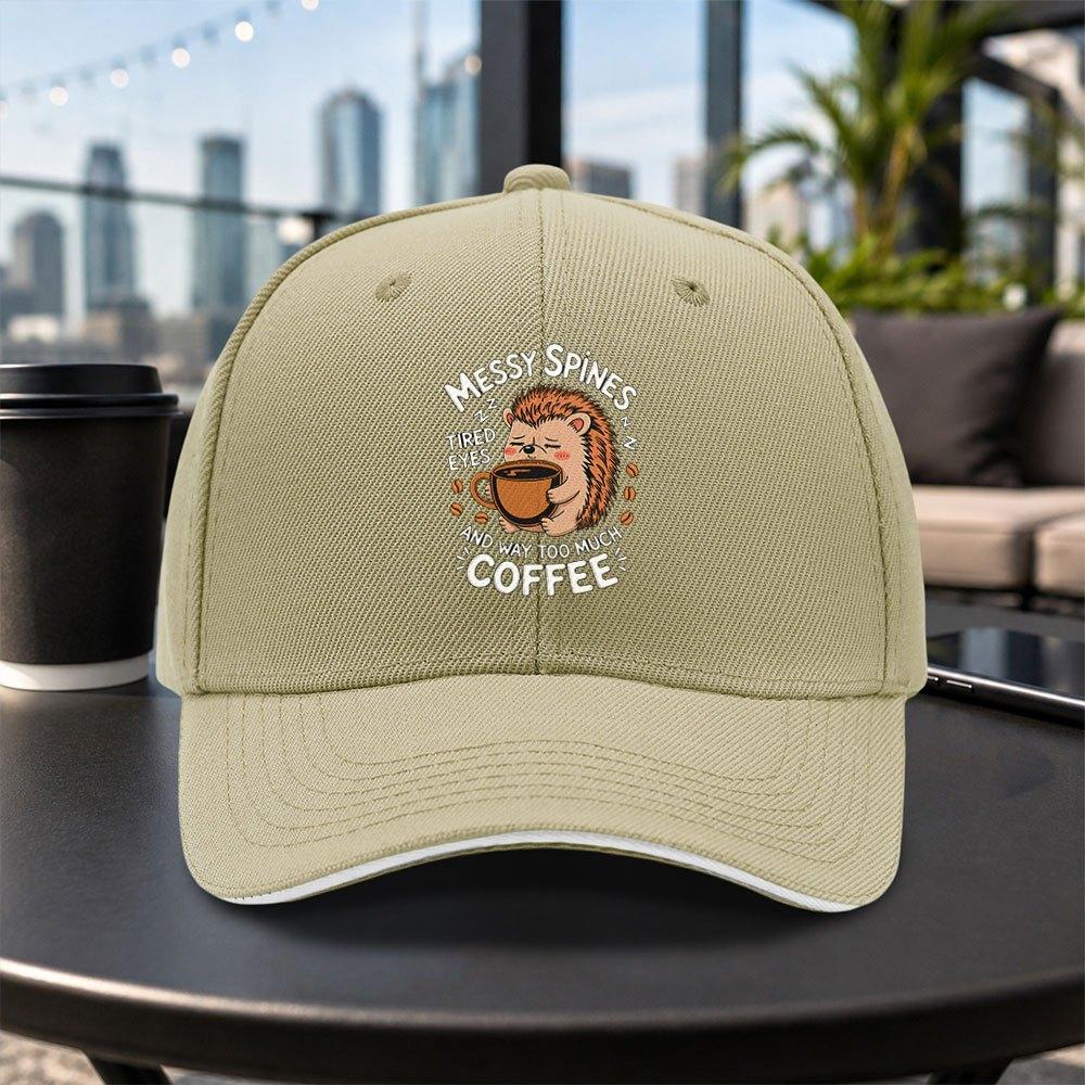 Hedgehog Sandwich Coffee Baseball Cap Unisex Adjustable Dad Hat for Travel Parties Daily Wear MultiColor