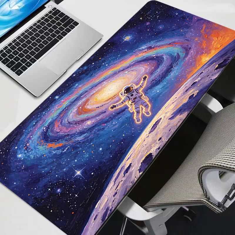 Large Mouse Pad Oil Painting Style Office Desk Mats Gaming Accessories Artistic Style Astronaut MousePads Game Laptop Desk Mat