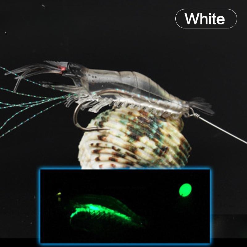 Garnelenköder mit Haken Leuchtende Weiche Angelköder Garnelenköder Silikon Lockmittel Tackle Köder FlySand Angelwerkzeug