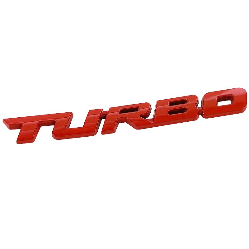 3D Car Sticker Turbocharged Turbo Metal Badge Car Modification Accessories Rear Marked Side Marking Decorative Car Sticker