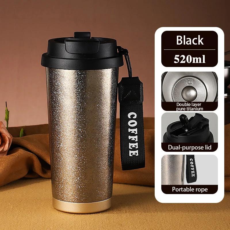 521ml Pure Titanium Coffee Mug Outdoor Corrosion Resistance Thermal Insulated Coffee Mug Car Vacuum Flasks Drinking Utensils