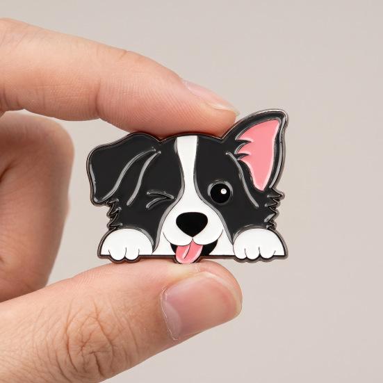 Unisex Brooch Cartoon Pet Dog Design Zinc Alloy Brooch Pin Sweater Suit Lapel Decorative Enamel Badge Outfit